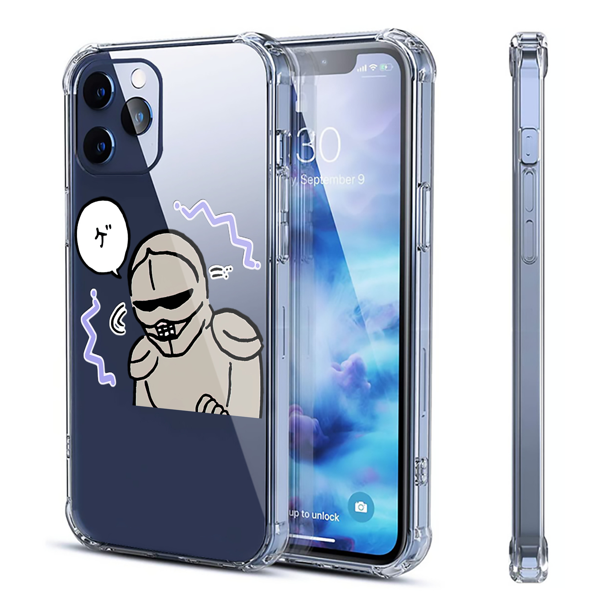 （画像用） ちいかわ 労働の鎧さん Chii-kawa Mr. Armor of Labor 【iPhone 12シリーズ対応】透明スマホケース（クリアソフトケース）